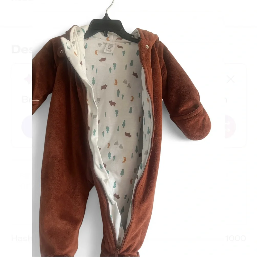 Carter's Just One You Baby Teddy Romper Outfit with Bear and Tree Design